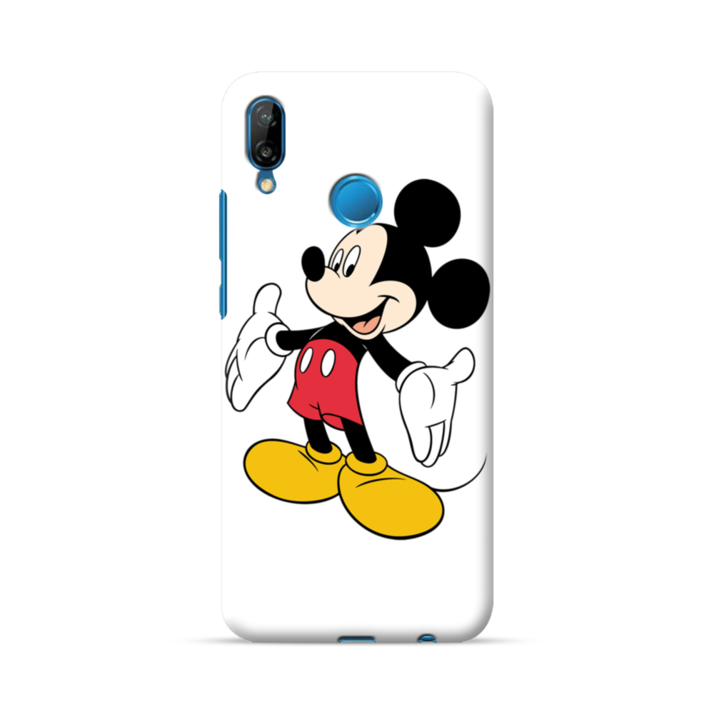 Love 可愛い ディズニー キャラクター ペア ミッキー ホワイトバジョン Huawei P Lite ハードケース プリケース