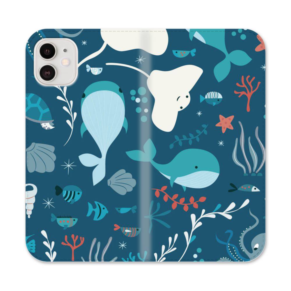 可愛い海の仲間たち Iphone 12 Mini 手帳型ケース プリケース