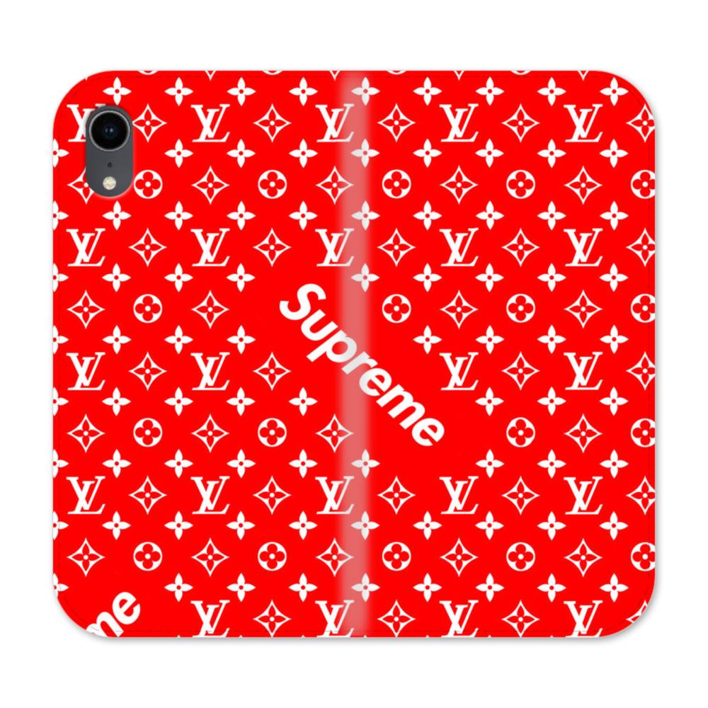 ルイ・ヴィトン&シュプリーム赤バージョン) iPhone XR 手帳型ケース