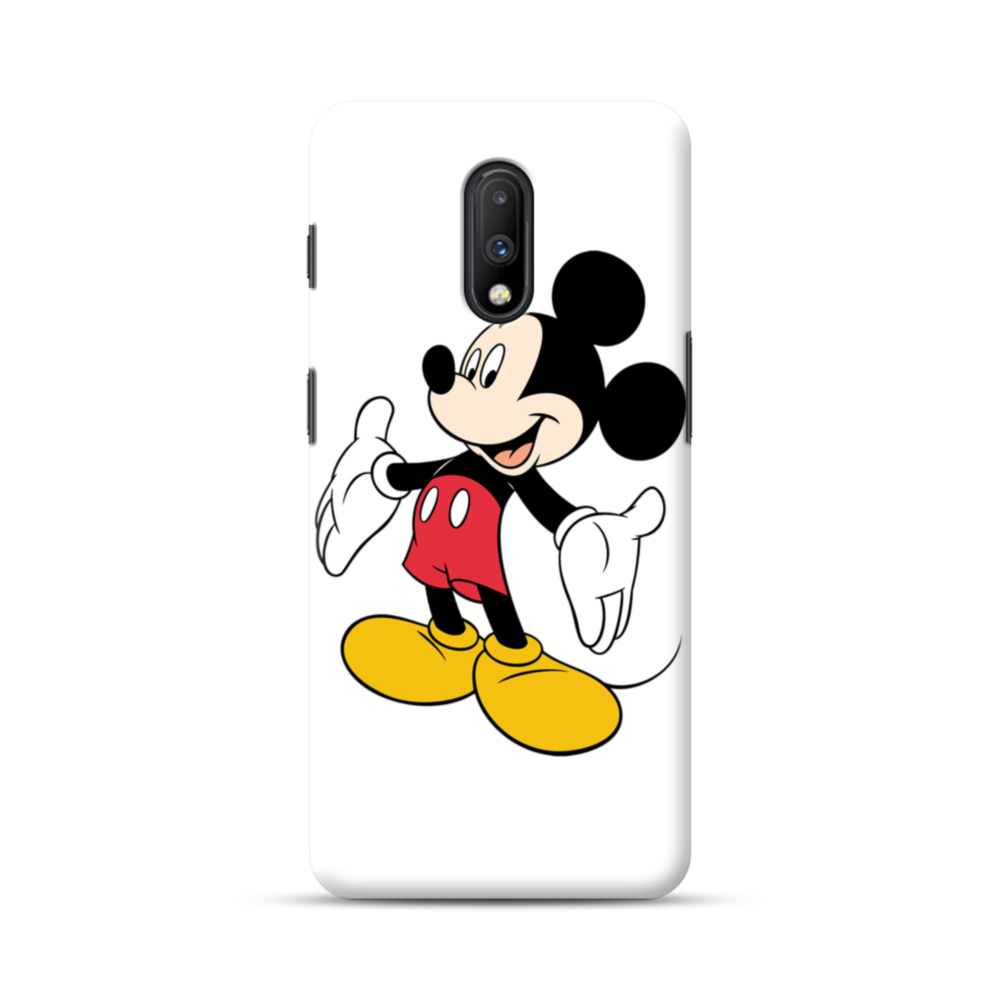 Love 可愛い ディズニー キャラクター ペア ミッキー ホワイトバジョン Oneplus 7 ハードケース プリケース