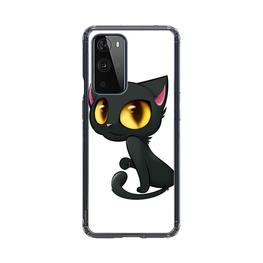 ハニー ペア 可愛い黒猫ちゃん 彼女バジョン Oneplus 9 Pro クリアケース プリケース