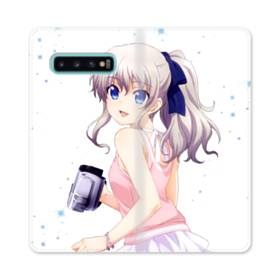 アニメ風 可愛い女の子 こっち見て Samsung Galaxy S10 Plus 手帳型ケース プリケース