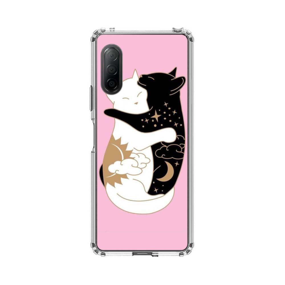 可愛いハグ 昼夜猫 Sony Xperia 10 Ii クリアケース プリケース 可愛いハグ 昼夜猫 Sony Xperia 10 Ii クリアケース プリケース